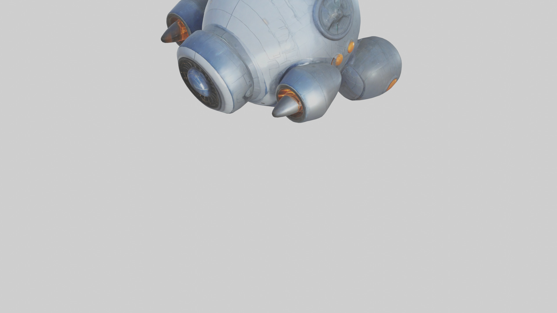 Cartoon Space Ship model 3D model_5