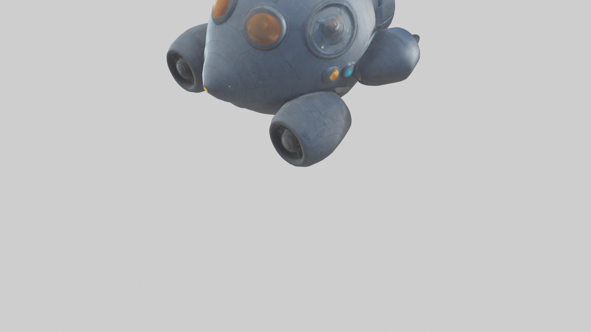 Cartoon Space Ship model 3D model_4