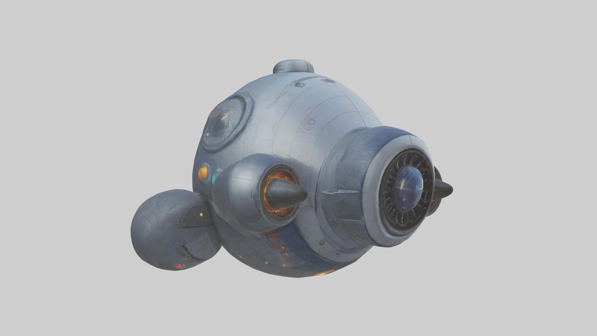 Cartoon Space Ship model 3D model_11