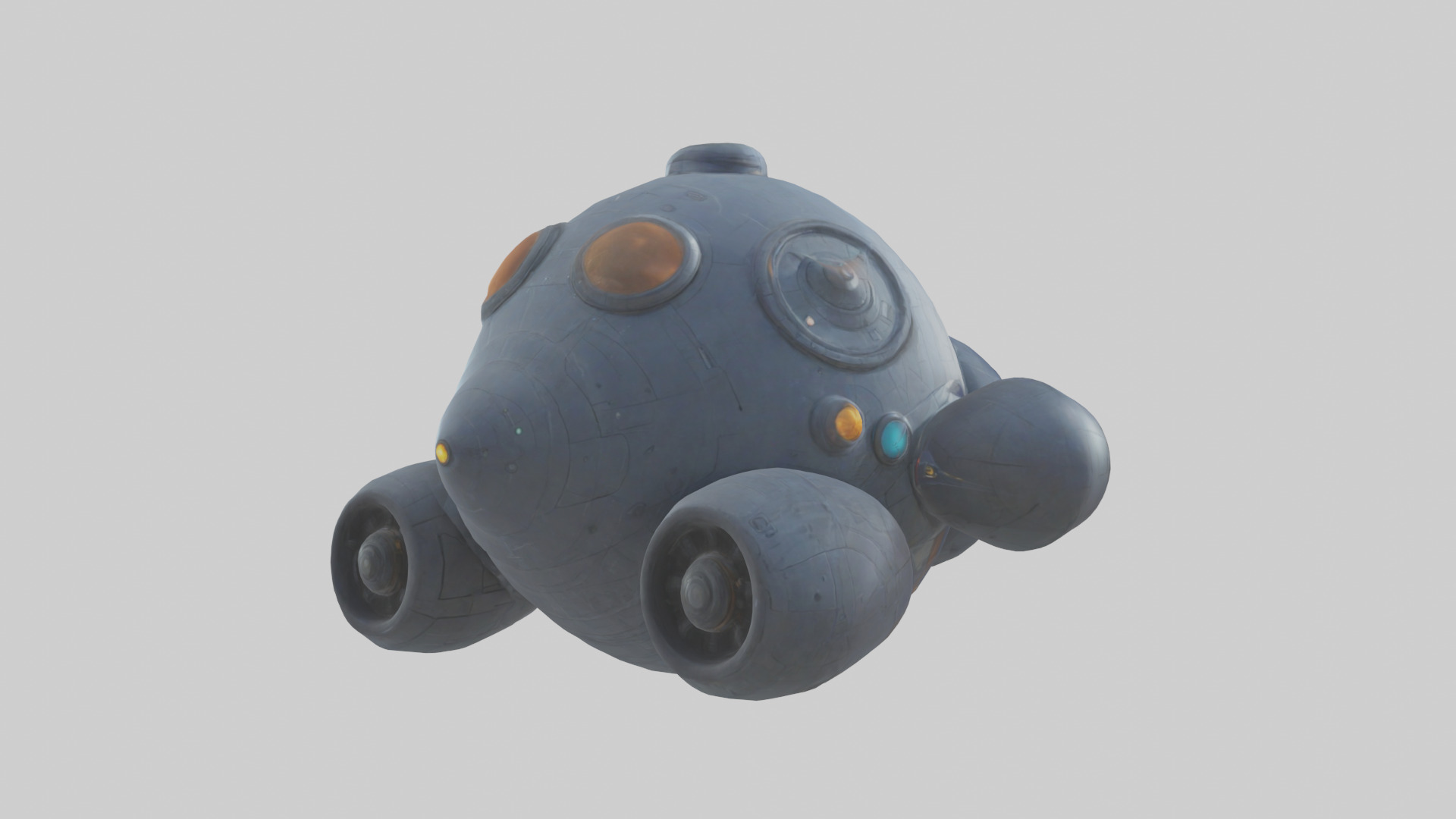 Cartoon Space Ship model 3D model_2