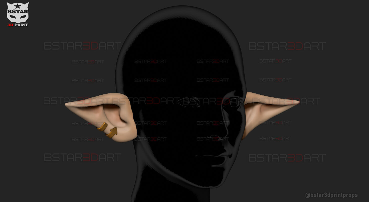 Elf Ear Wearable - Esil Ear Cosplay - Solo Leveling Anime 3D print model_14