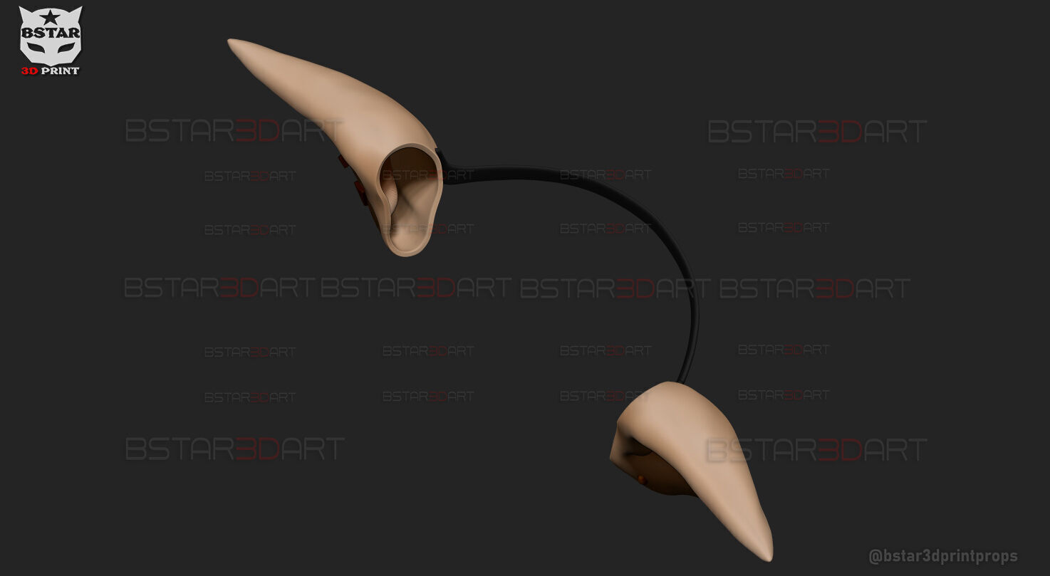 Elf Ear Wearable - Esil Ear Cosplay - Solo Leveling Anime 3D print model_15