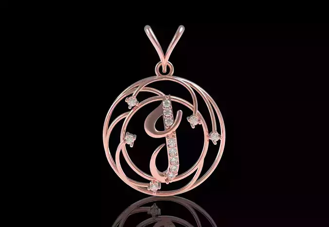 Alphabet I Diamond Pendant
