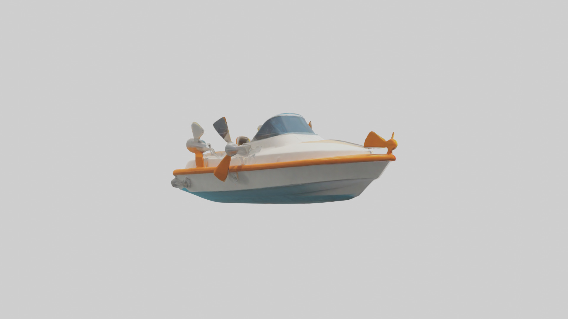 Cartoon Speedboat model 3D model_2