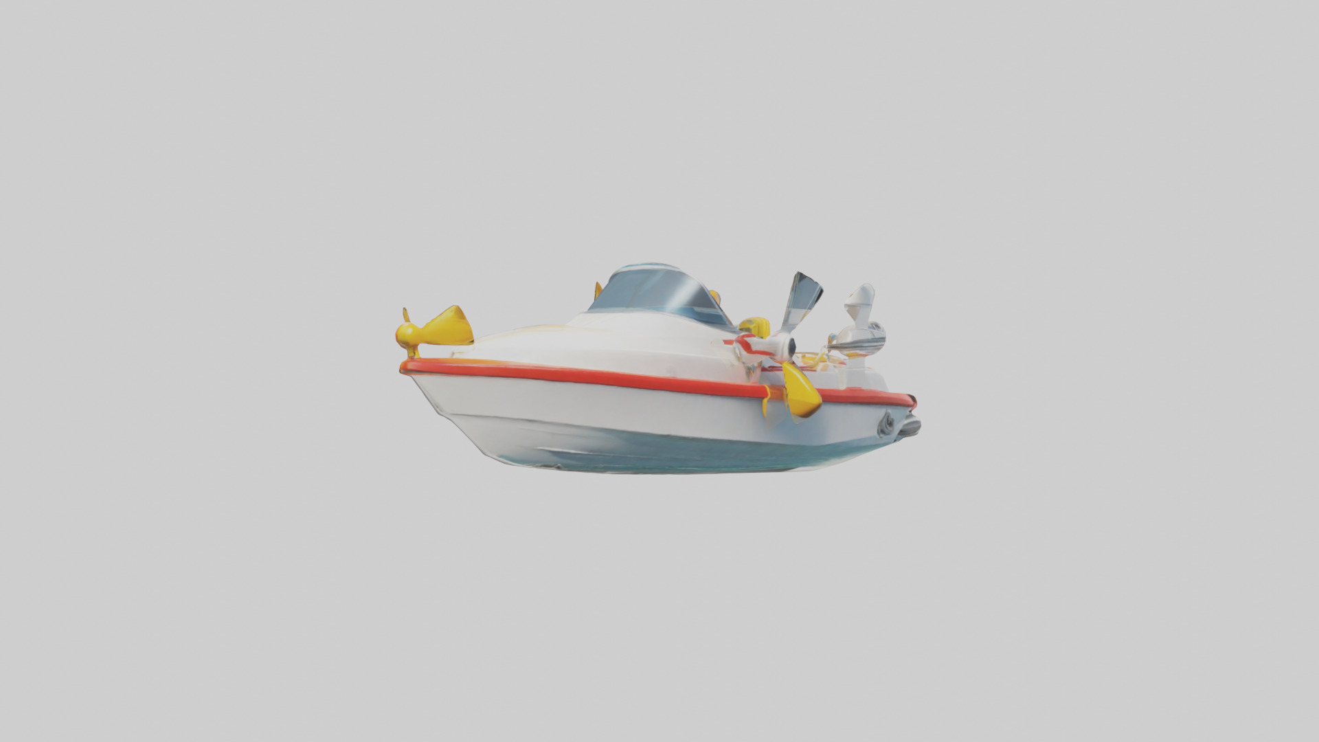 Cartoon Speedboat model 3D model_11