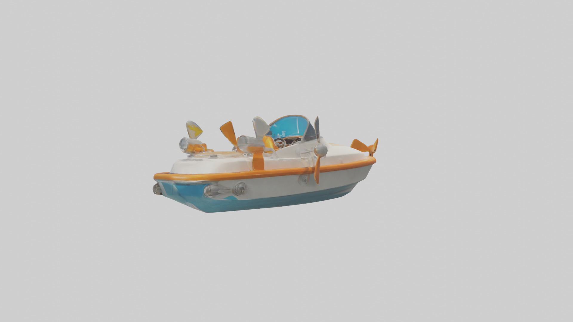Cartoon Speedboat model 3D model_1