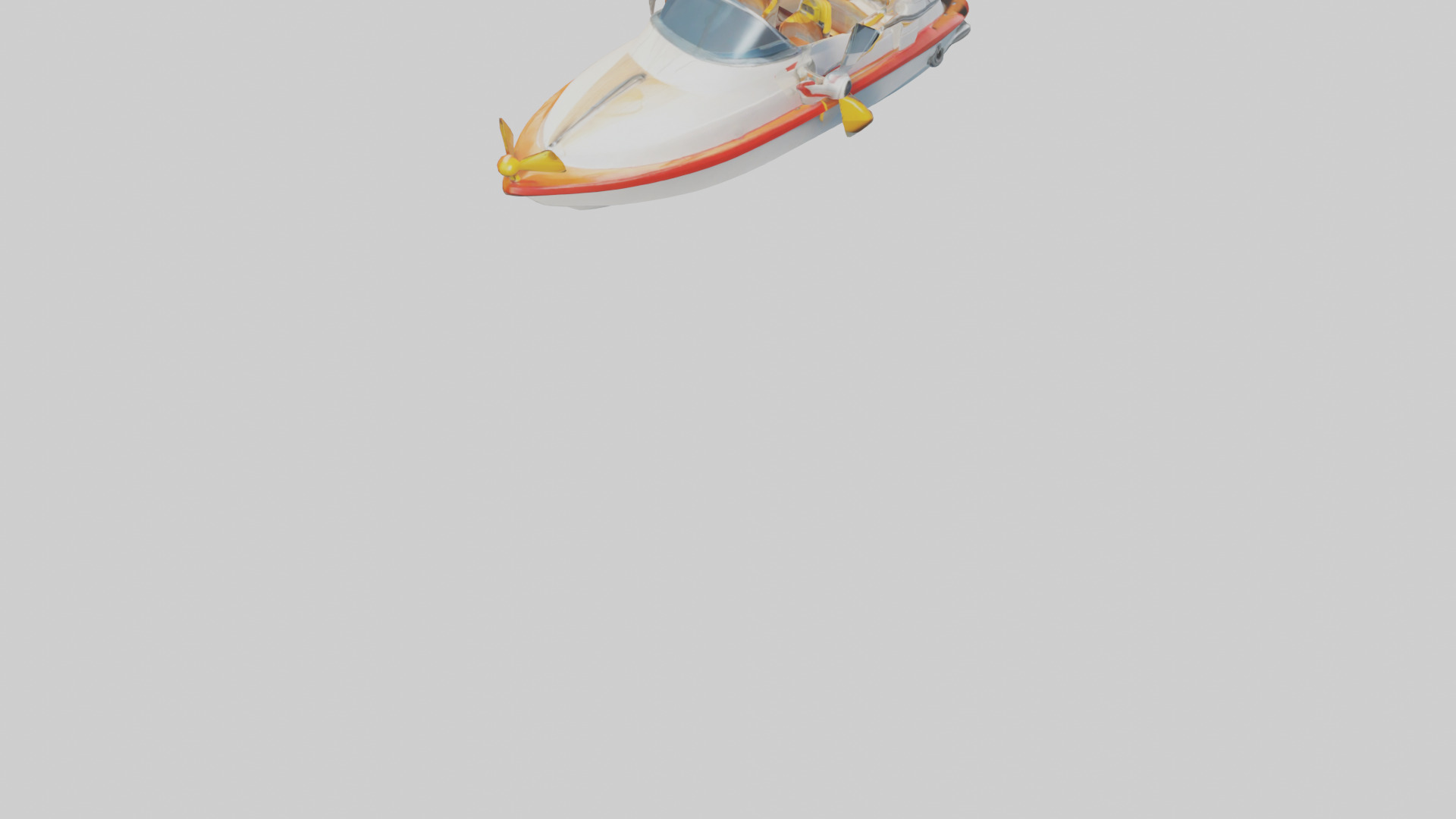 Cartoon Speedboat model 3D model_6