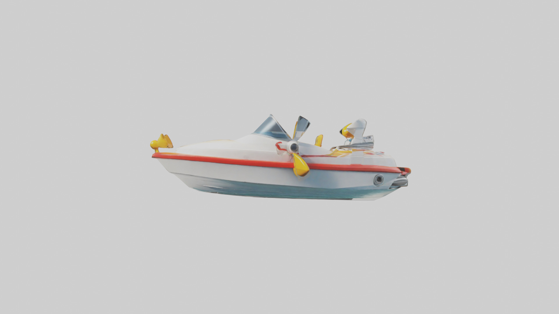Cartoon Speedboat model 3D model_9