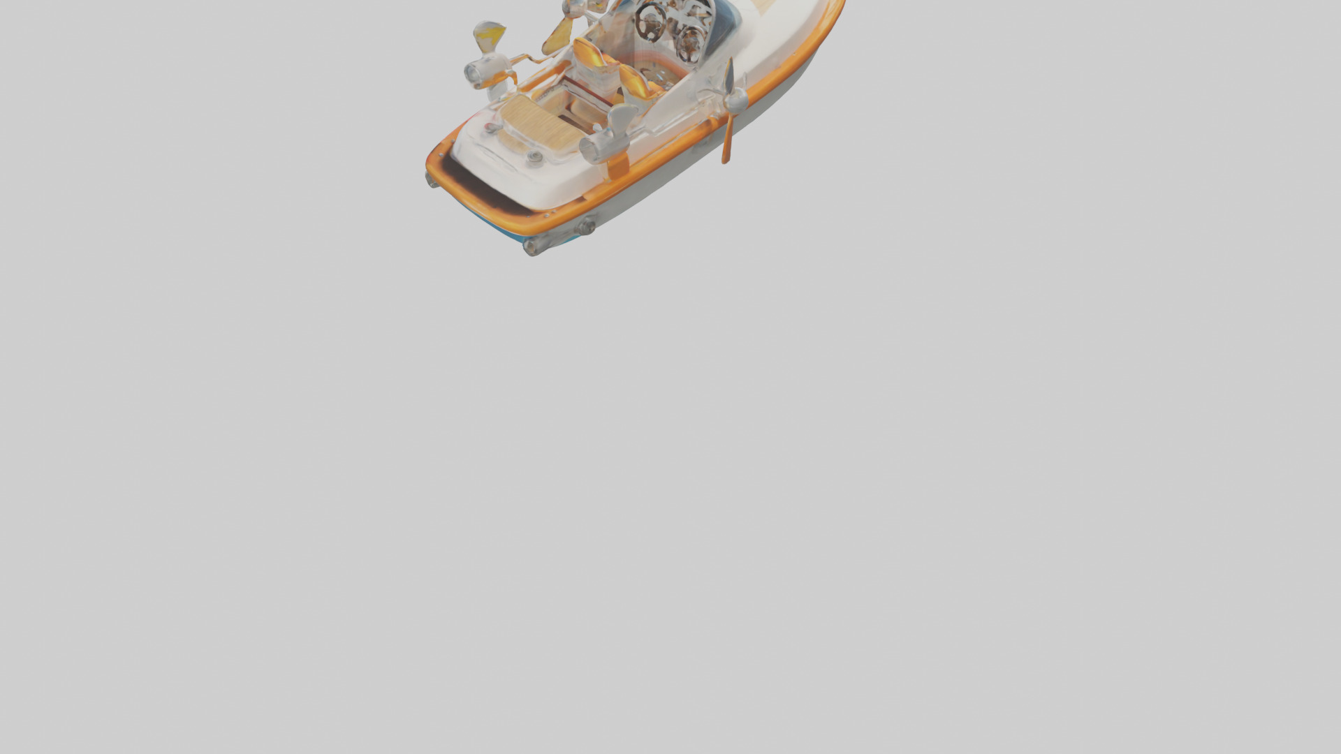 Cartoon Speedboat model 3D model_3
