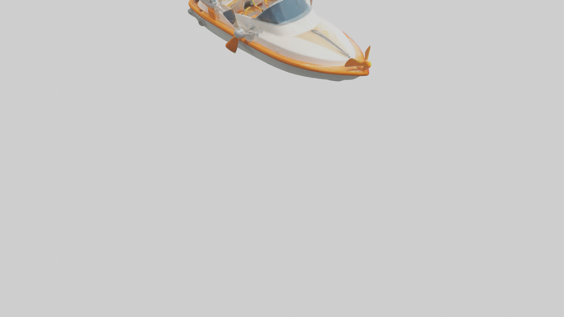 Cartoon Speedboat model 3D model_4
