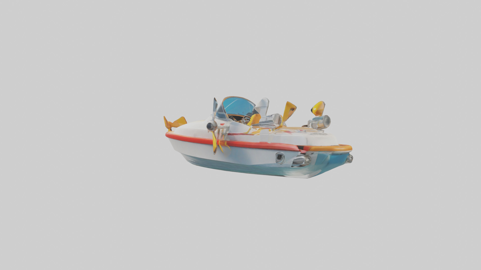 Cartoon Speedboat model 3D model_10
