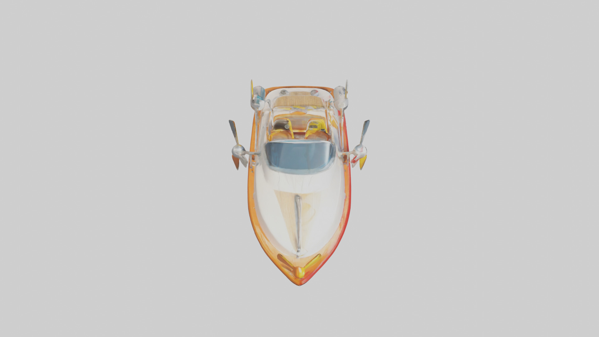 Cartoon Speedboat model 3D model_18