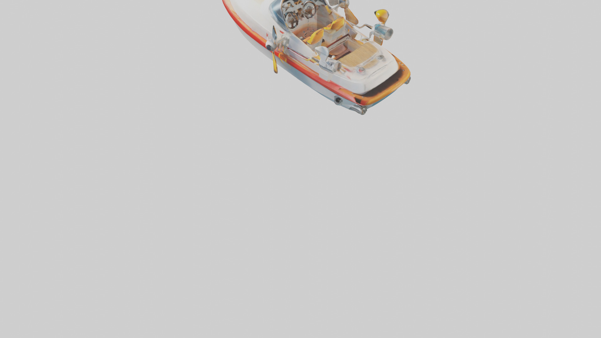 Cartoon Speedboat model 3D model_5