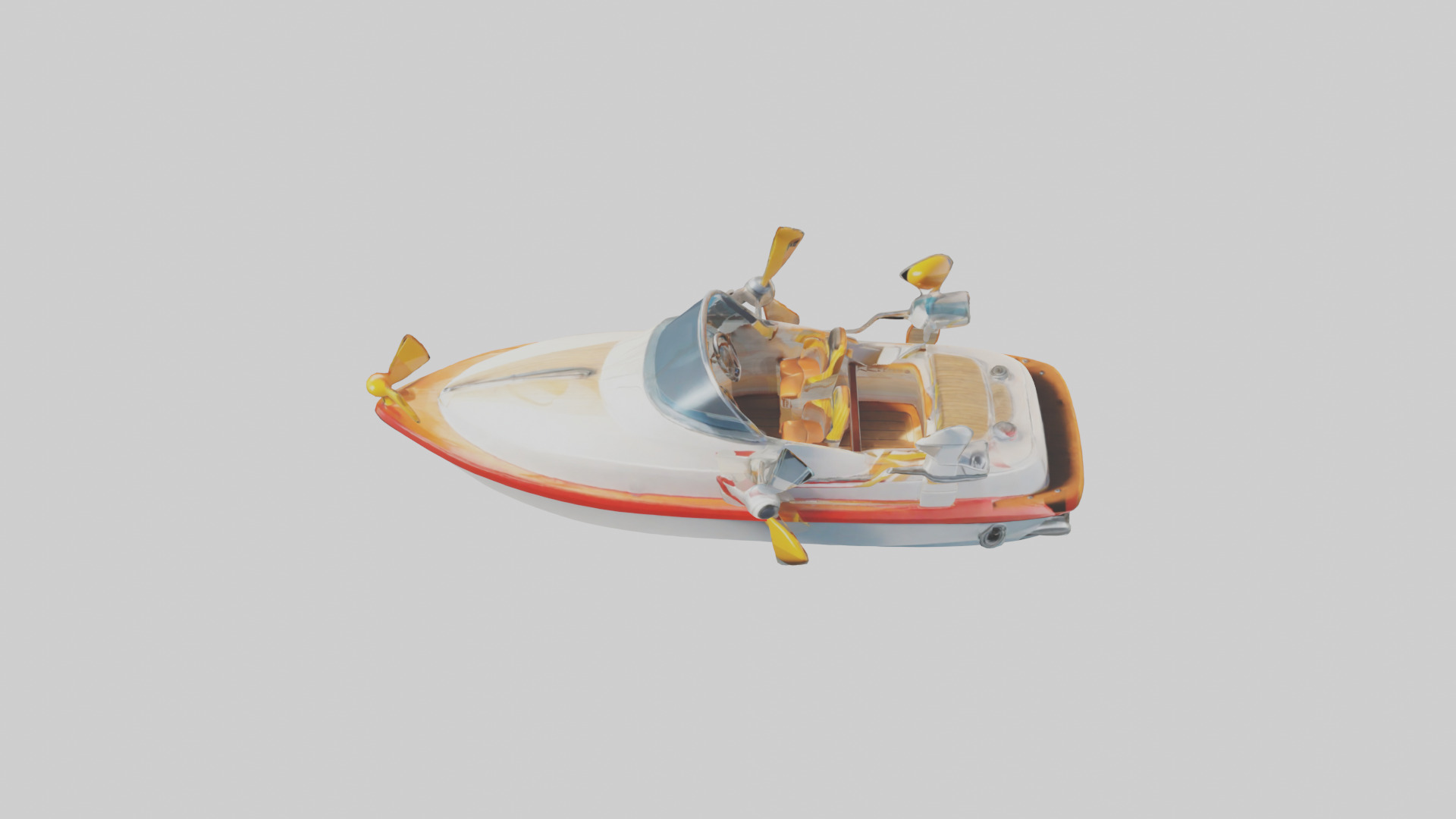 Cartoon Speedboat model 3D model_16