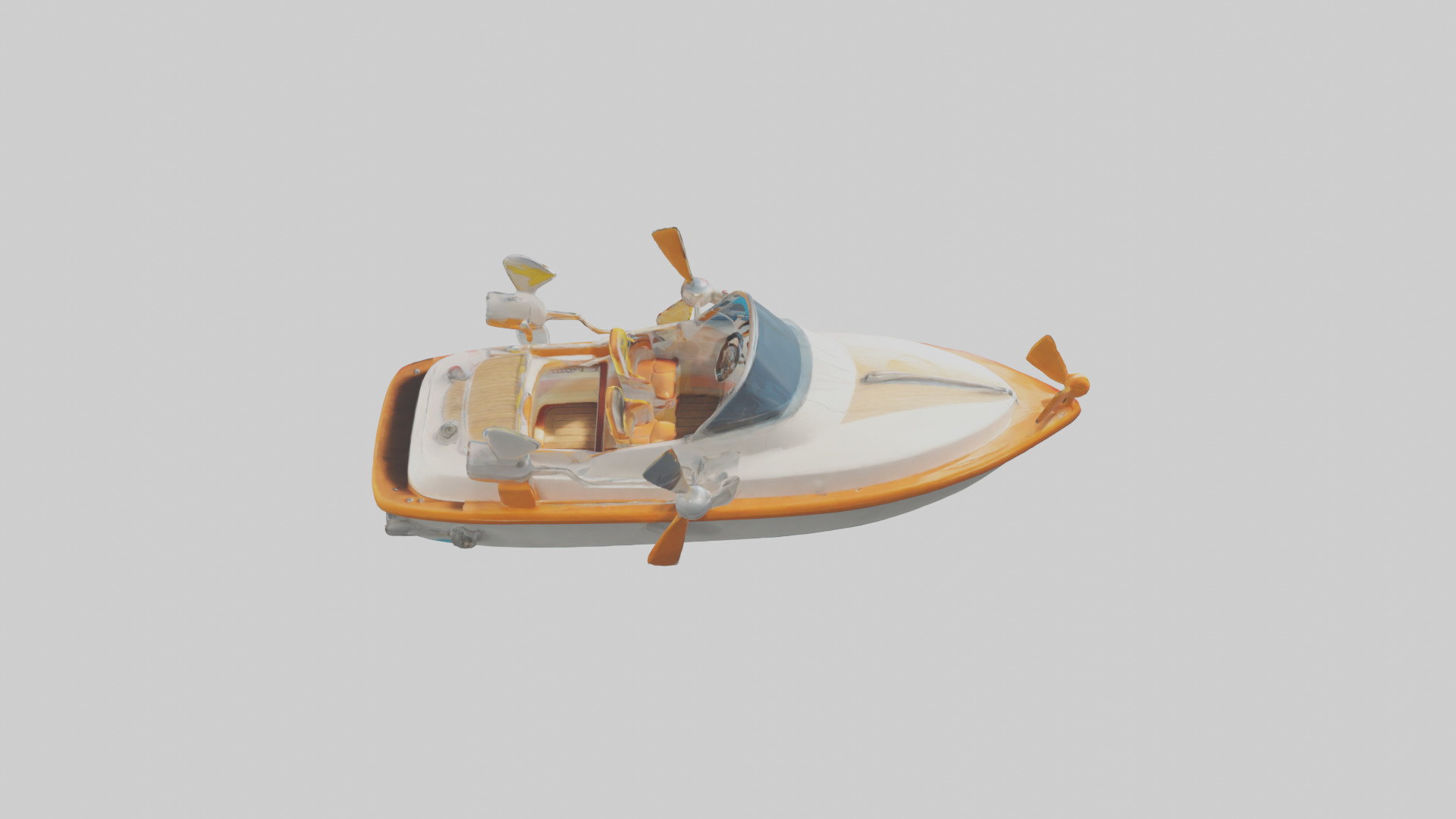 Cartoon Speedboat model 3D model_15