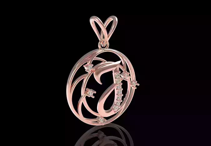 Alphabet J Diamond Pendant