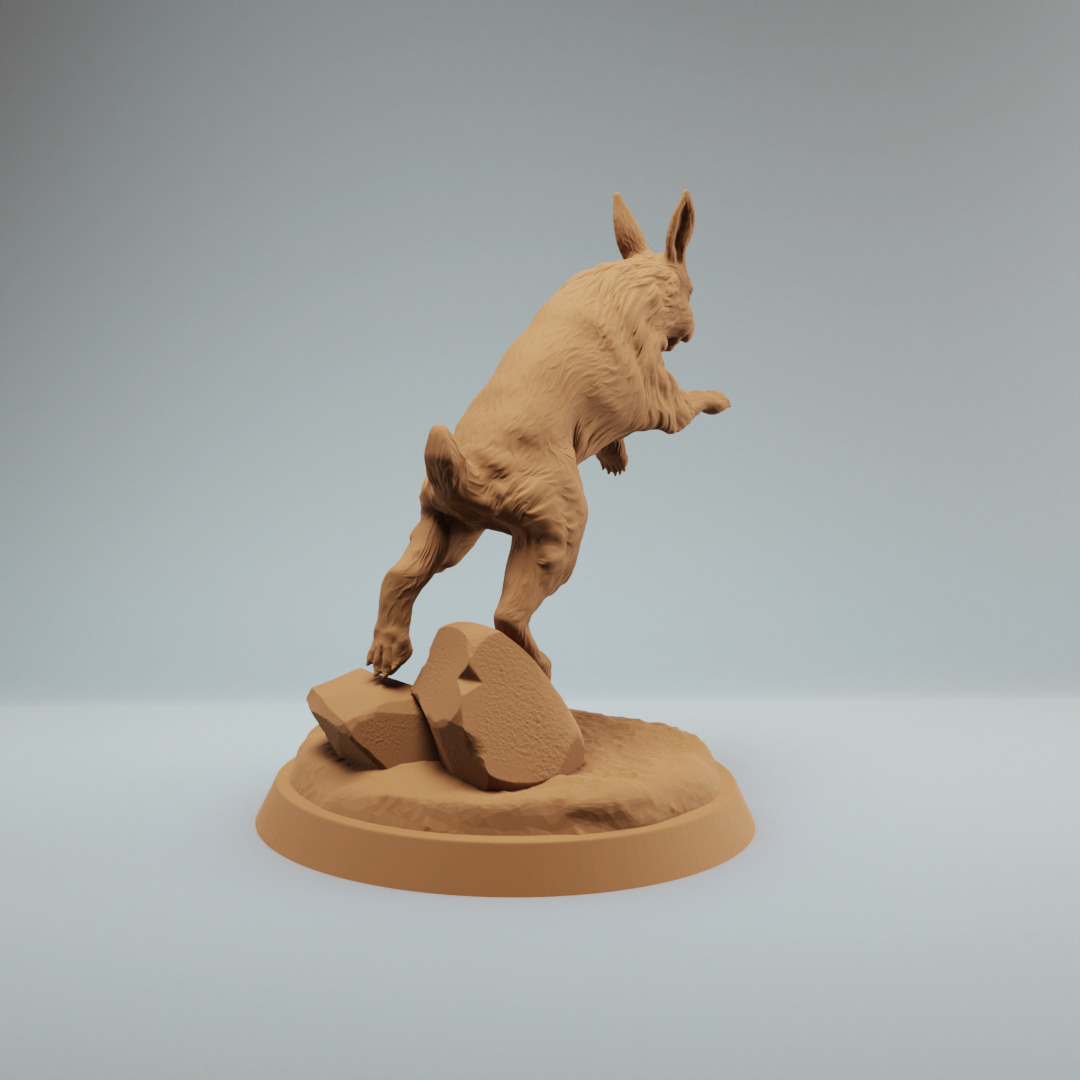 Rabbit Hare jumping cute animal pre supported 3D print model_1