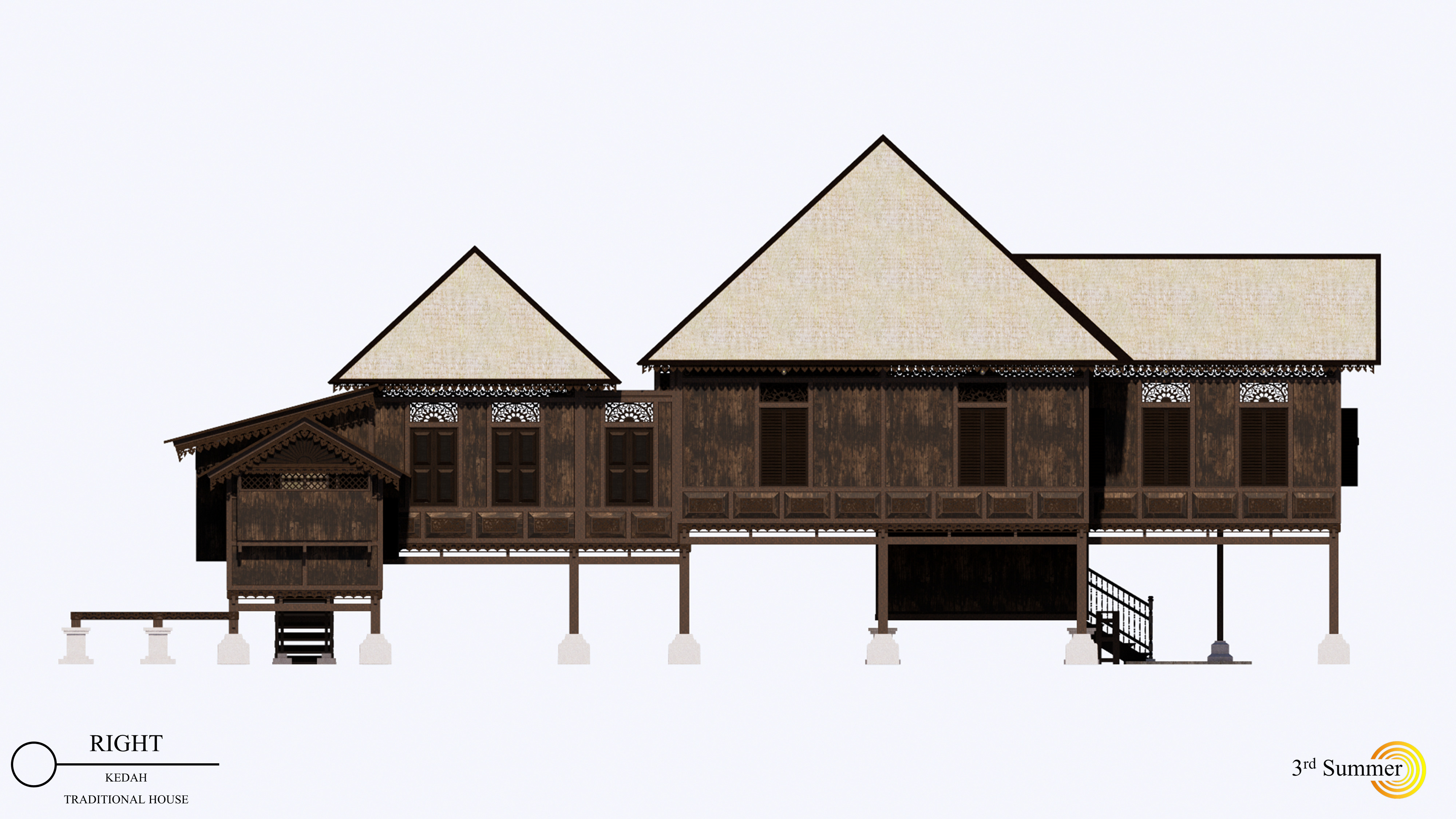 Kedah Traditional House of Malaysia 3D model_6