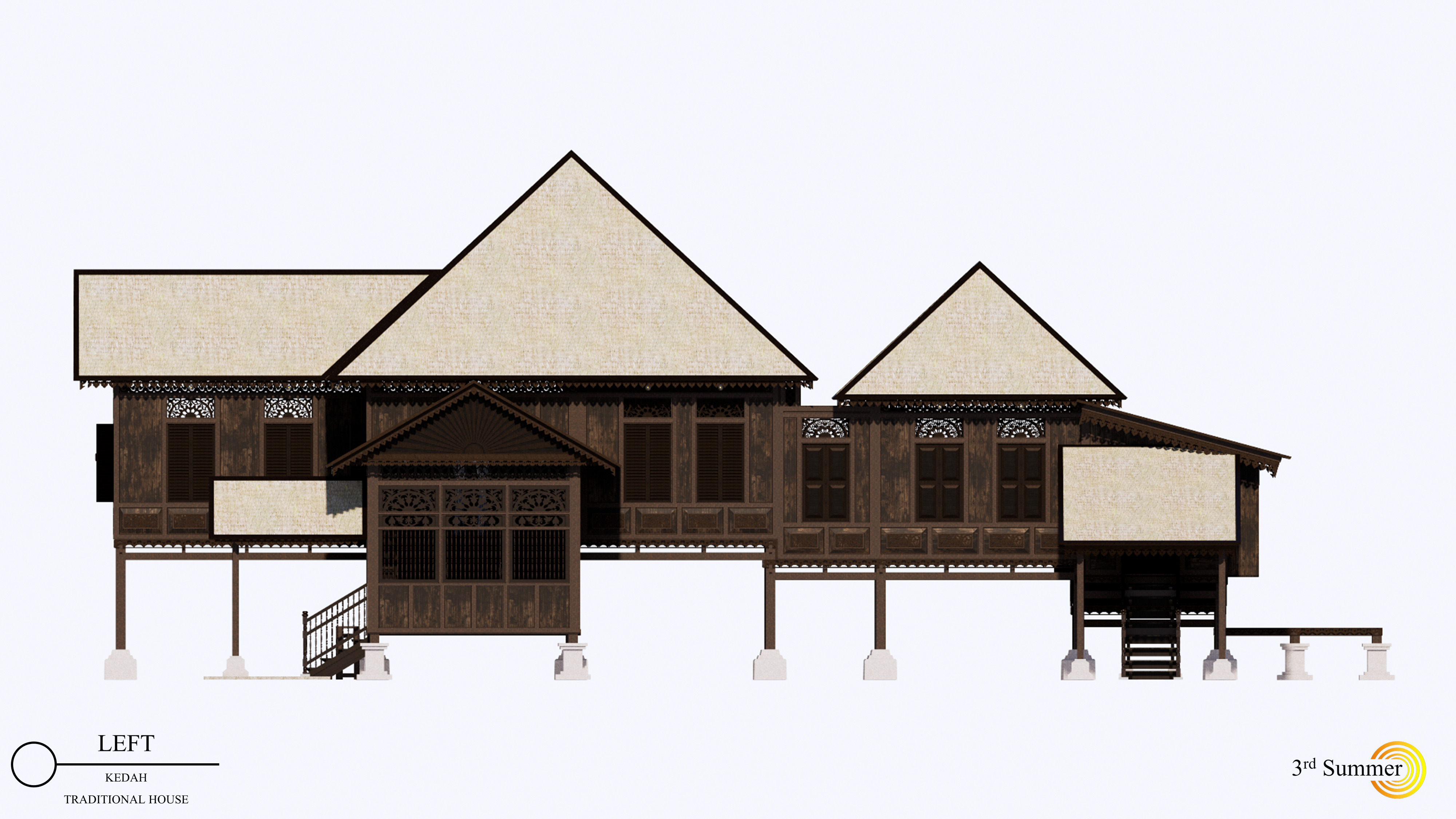 Kedah Traditional House of Malaysia 3D model_5