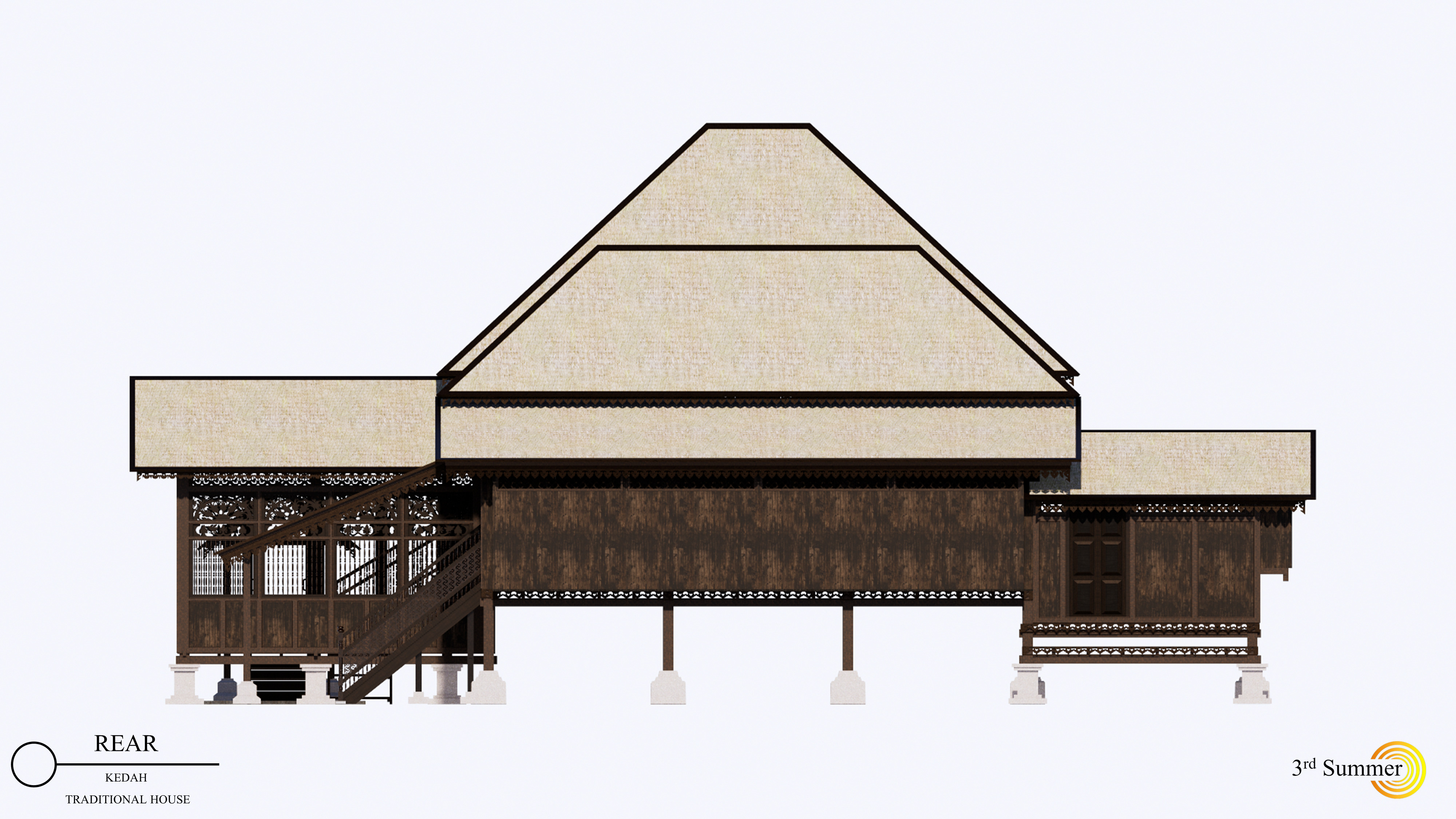Kedah Traditional House of Malaysia 3D model_7