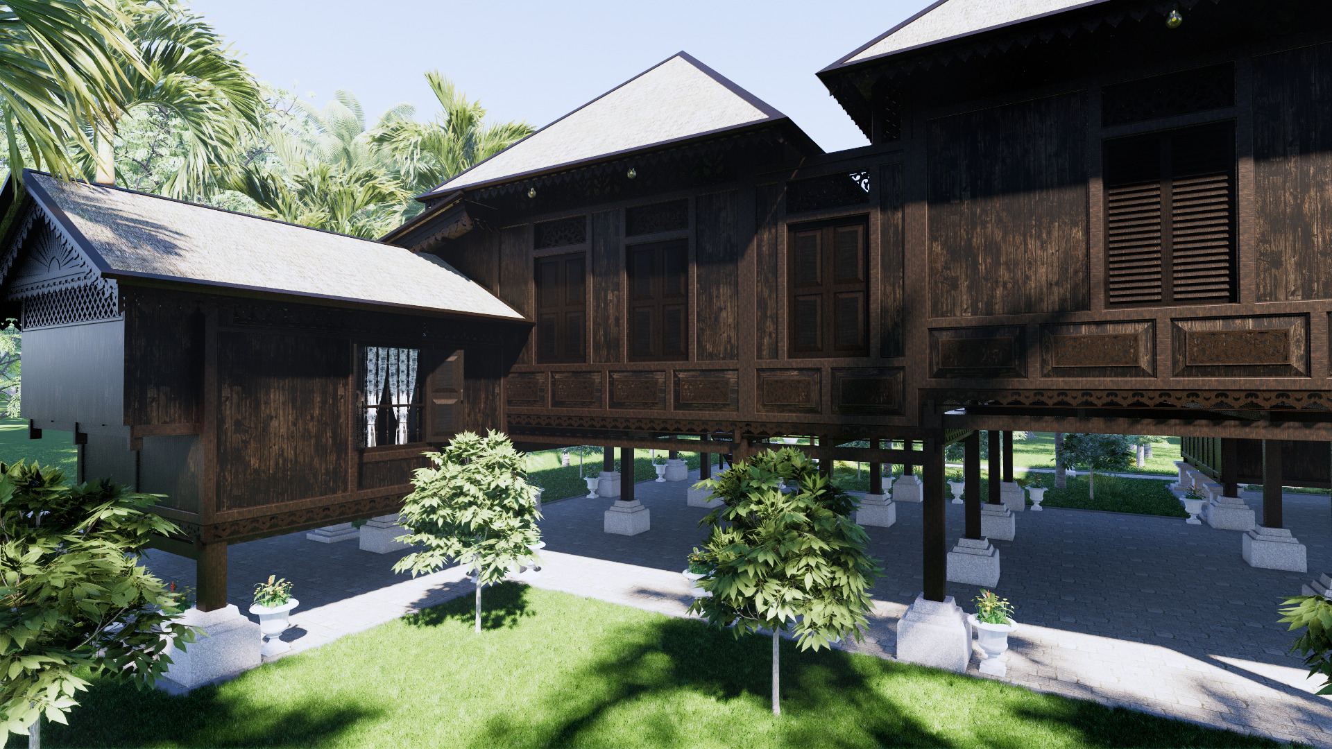 Kedah Traditional House of Malaysia 3D model_3