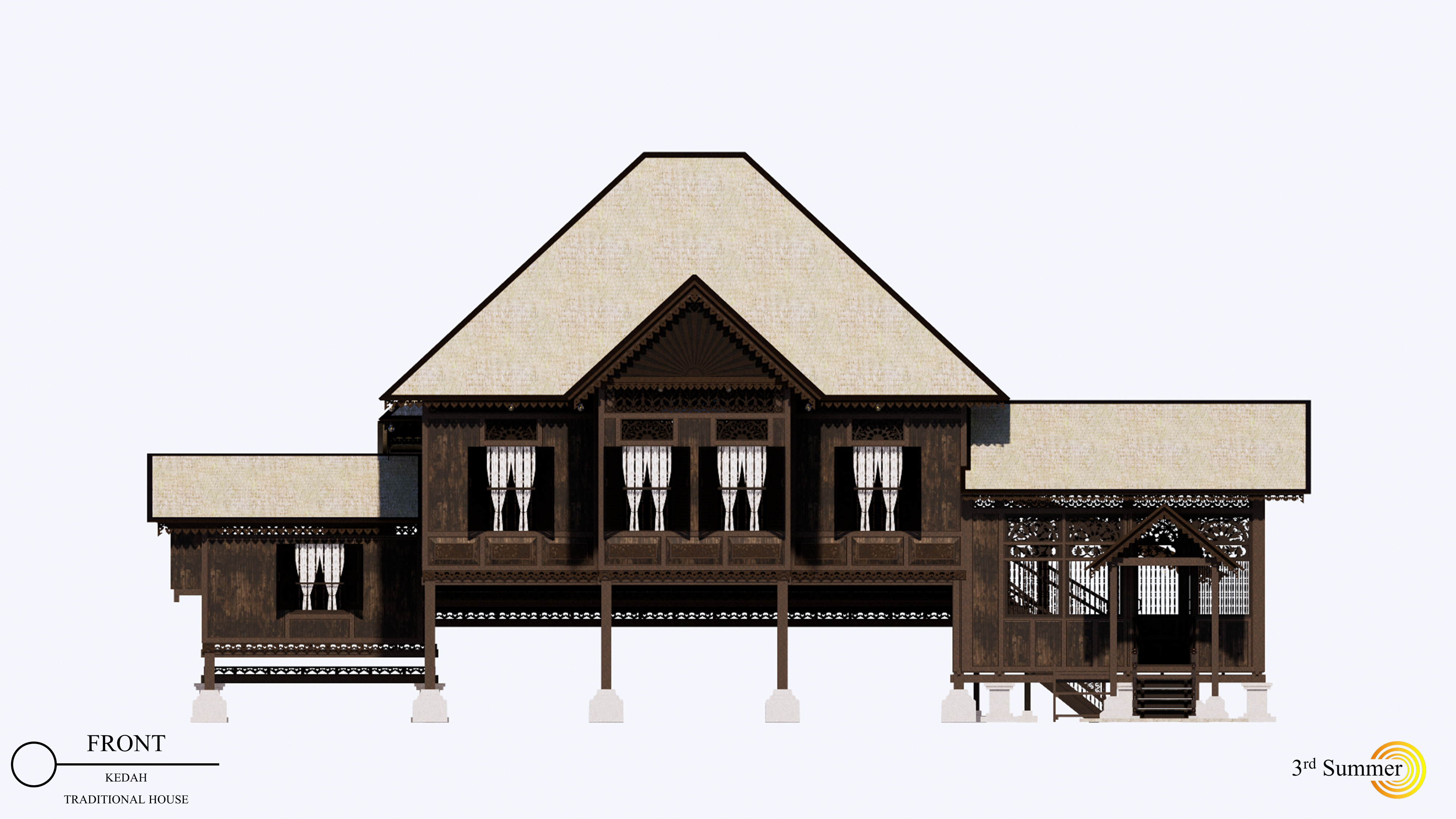 Kedah Traditional House of Malaysia 3D model_4