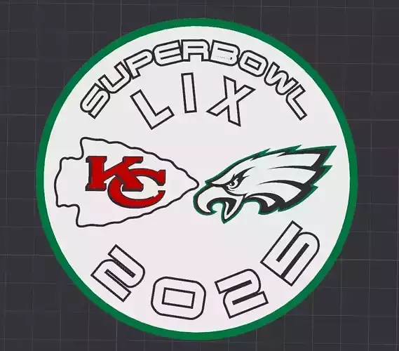 Superbowl LIX 59 Coaster MULTICOLOR 3D print model