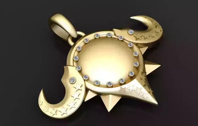 UNIQUE DESIGN GOLD PENDANT 3D PRINTABLE MODEL