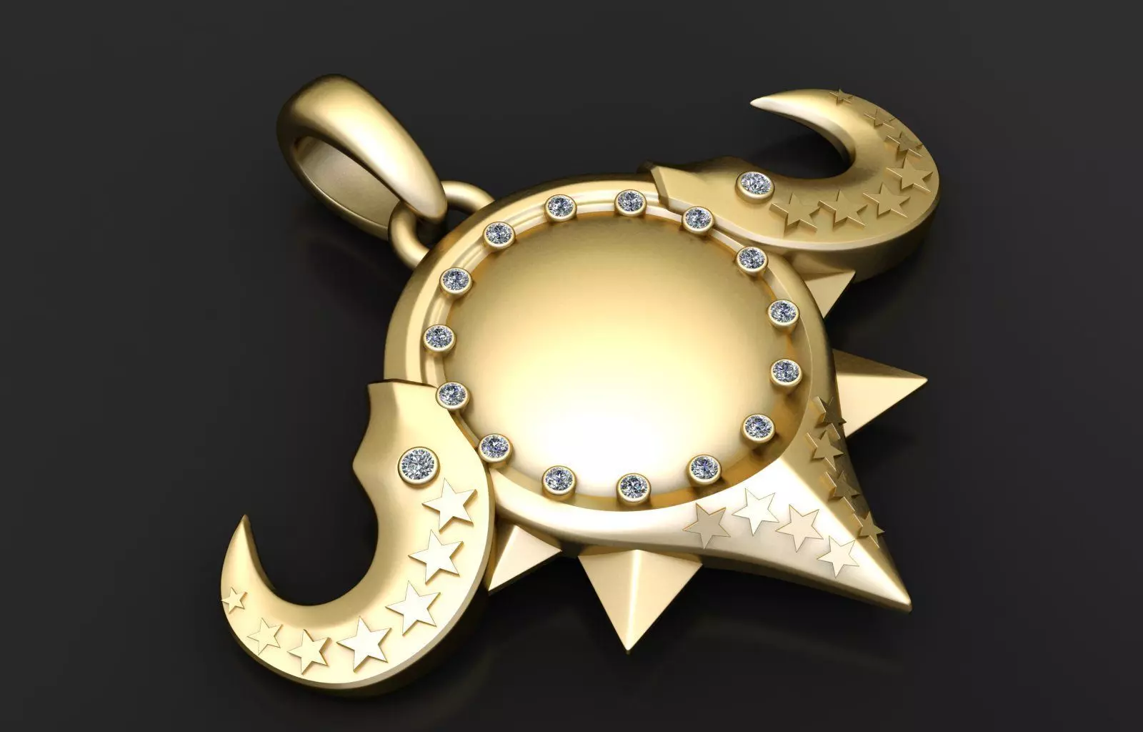 UNIQUE DESIGN GOLD PENDANT 3D PRINTABLE MODEL 3D print model_0