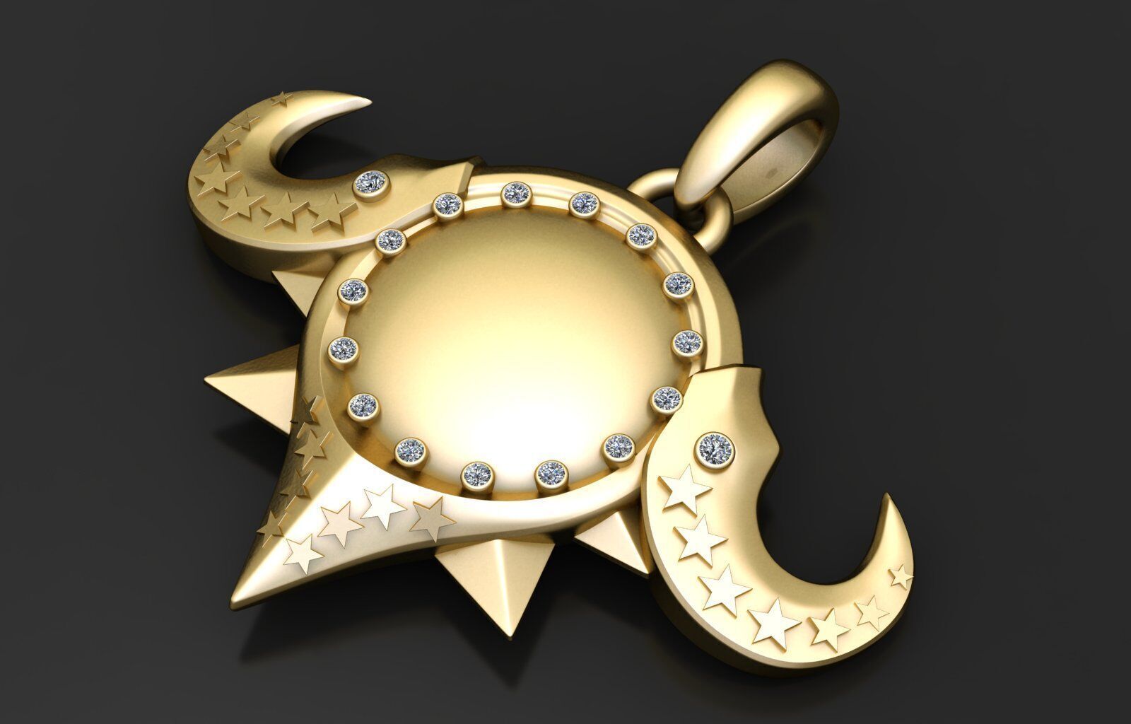 UNIQUE DESIGN GOLD PENDANT 3D PRINTABLE MODEL 3D print model_3
