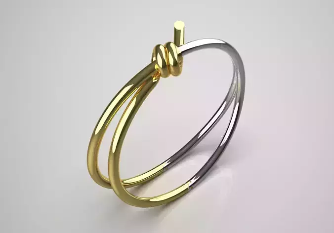 Two-tone gold bracelet with knot design bg0017