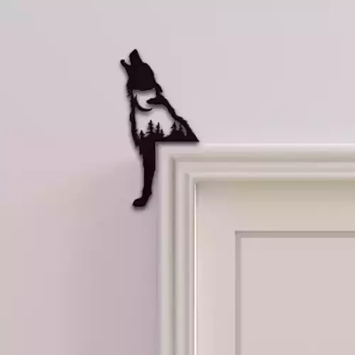 Wolf Door Corner Decor
