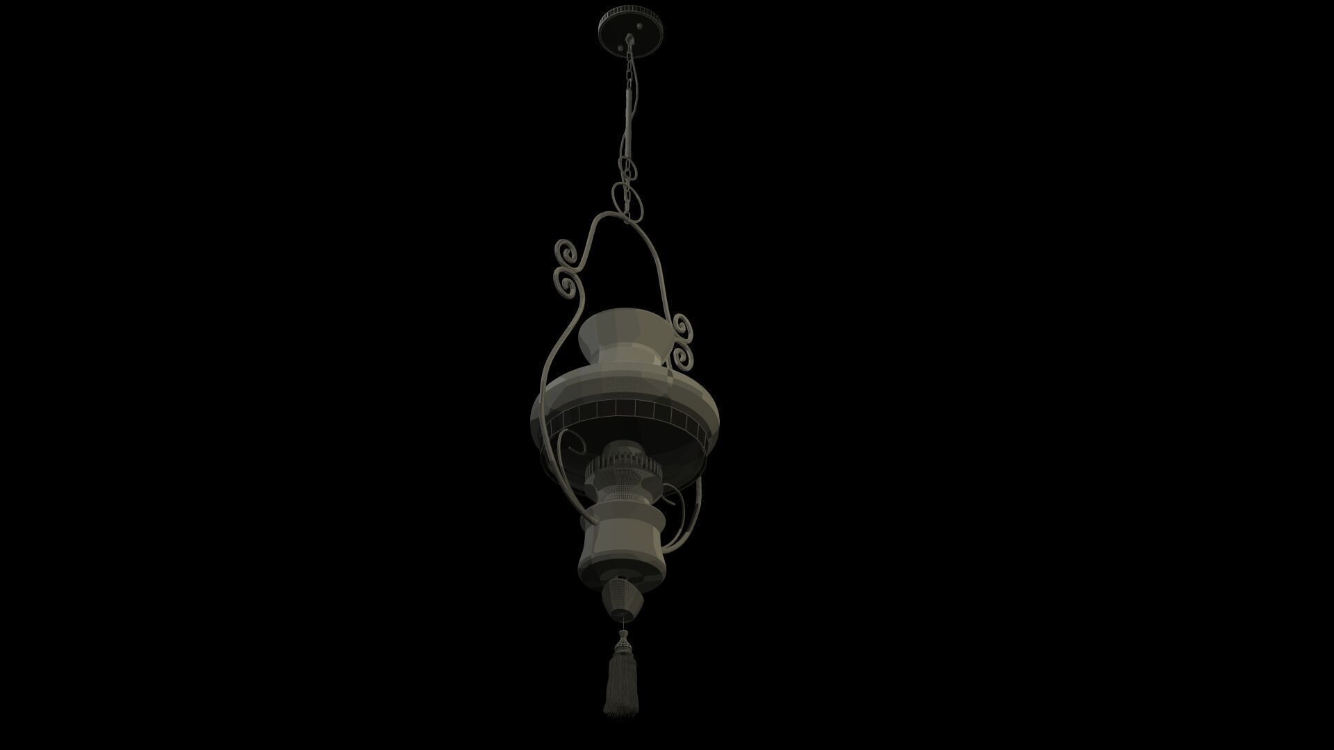 Chinese red lantern Low-poly 3D model_12