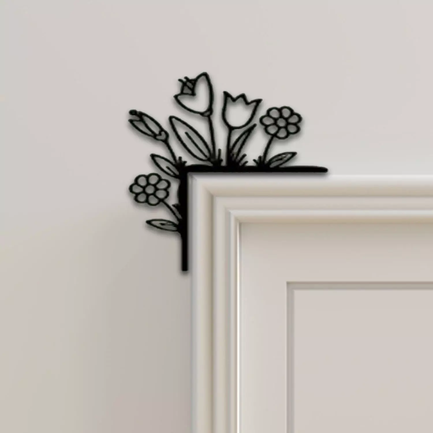Flower Door Corner Decor 3D print model_0