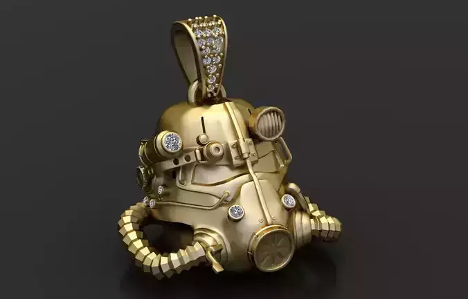 MILITARY ARMOR HALMET PENDANT 3D PRINTABLE MODEL