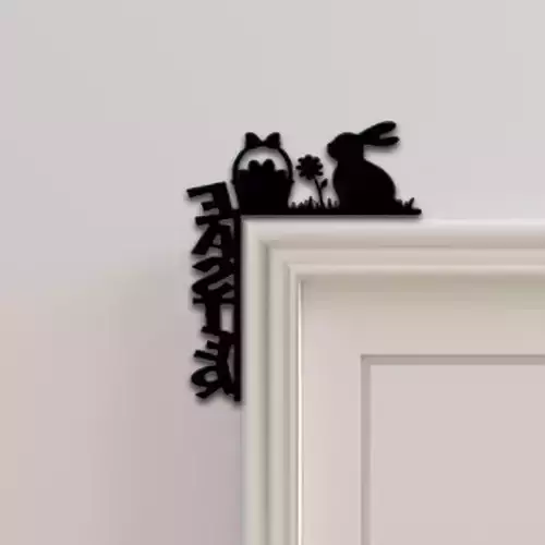 Rabbit Door Corner Decor