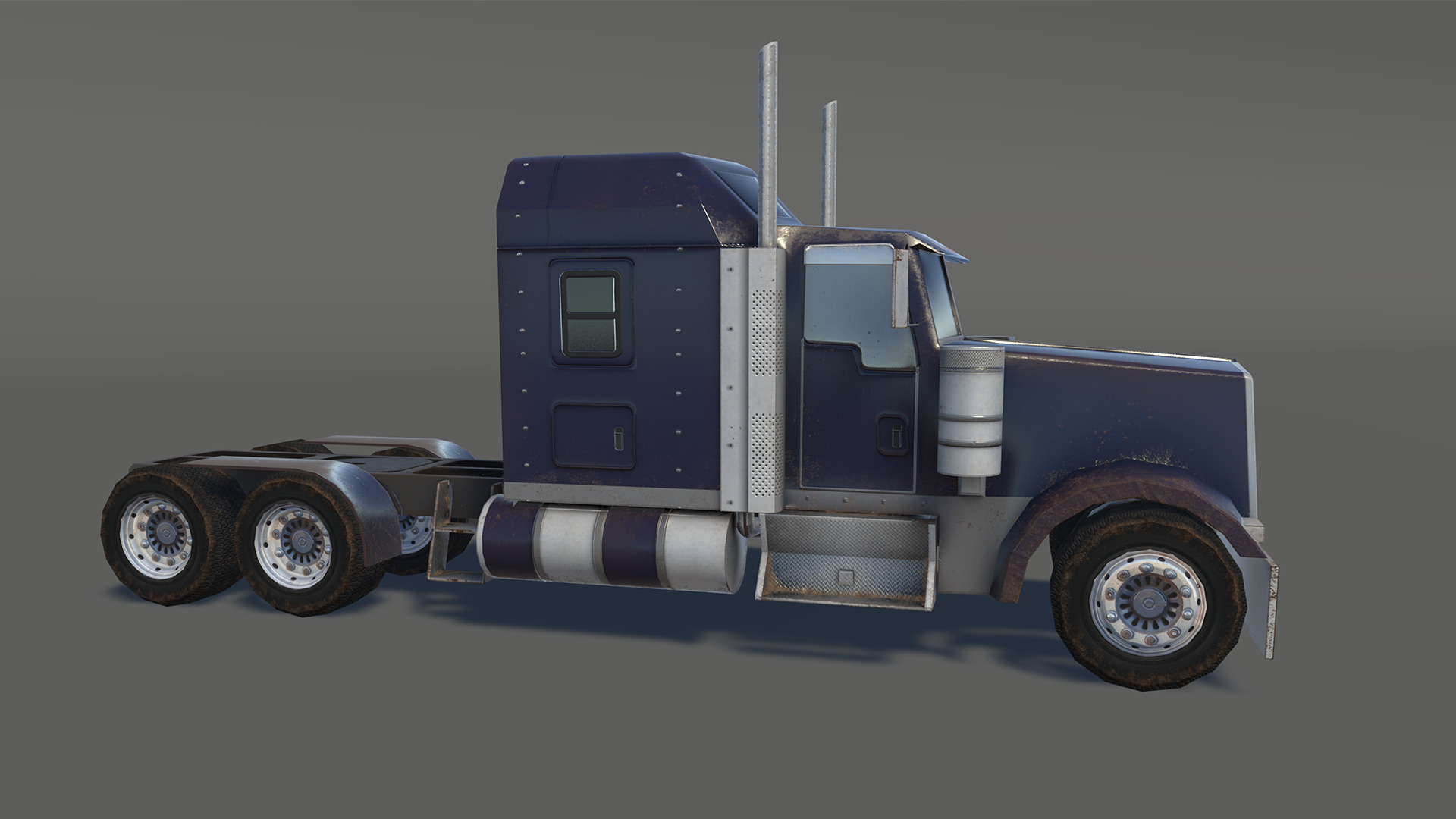 Transport Truck Low-poly 3D model_8