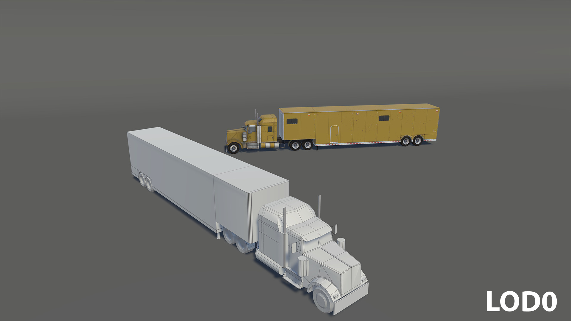 Transport Truck Low-poly 3D model_10
