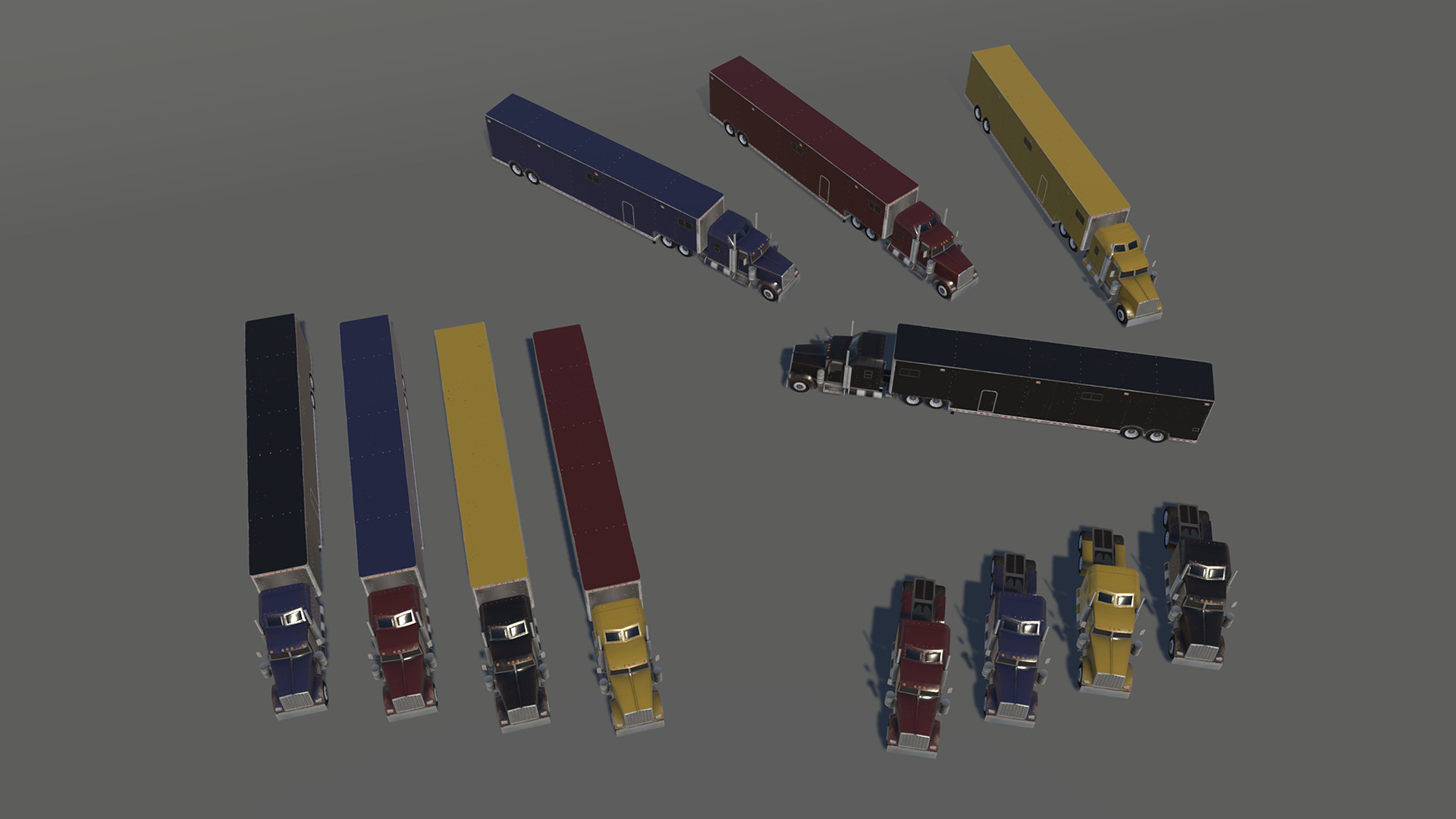 Transport Truck Low-poly 3D model_1