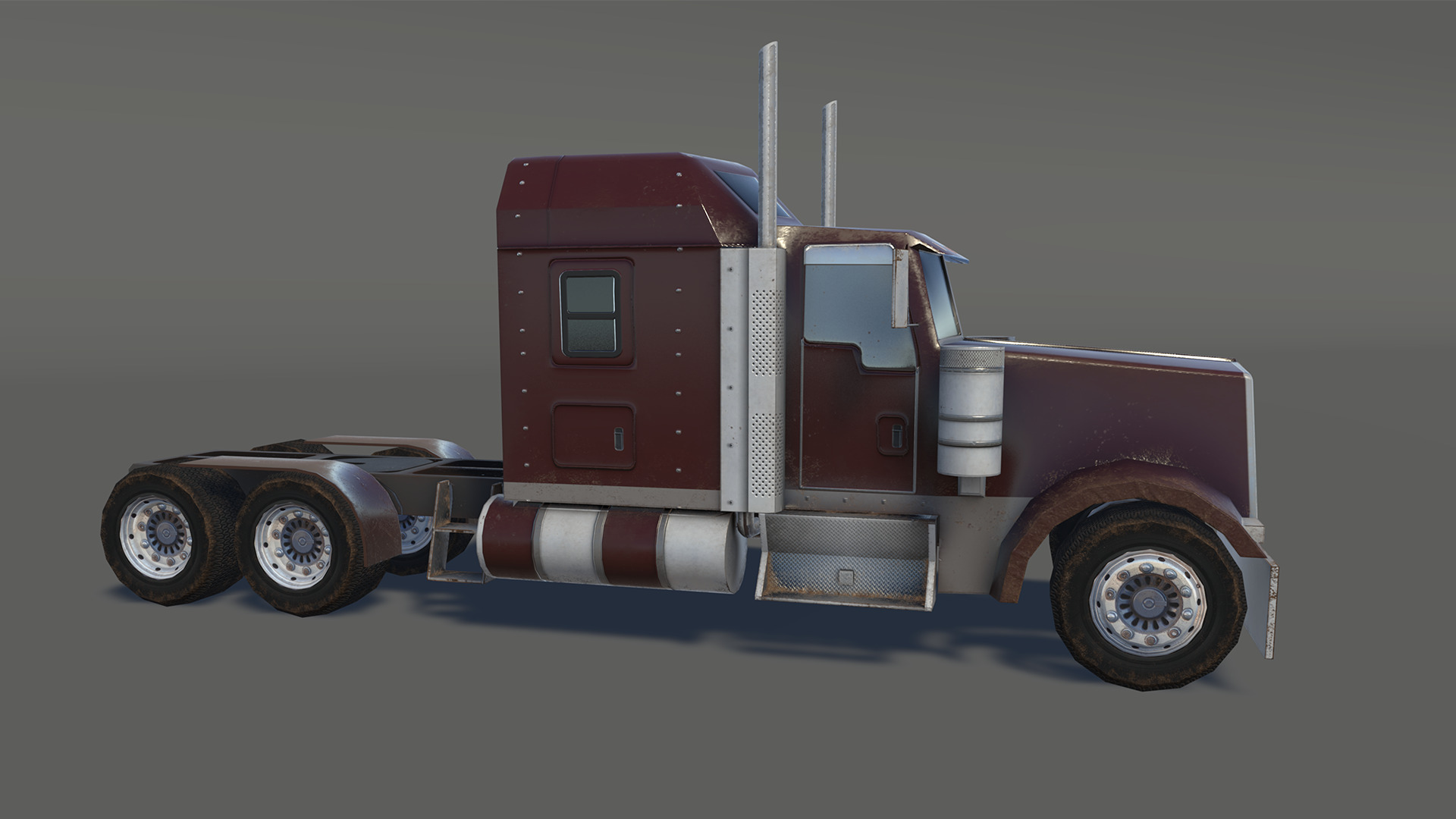 Transport Truck Low-poly 3D model_7