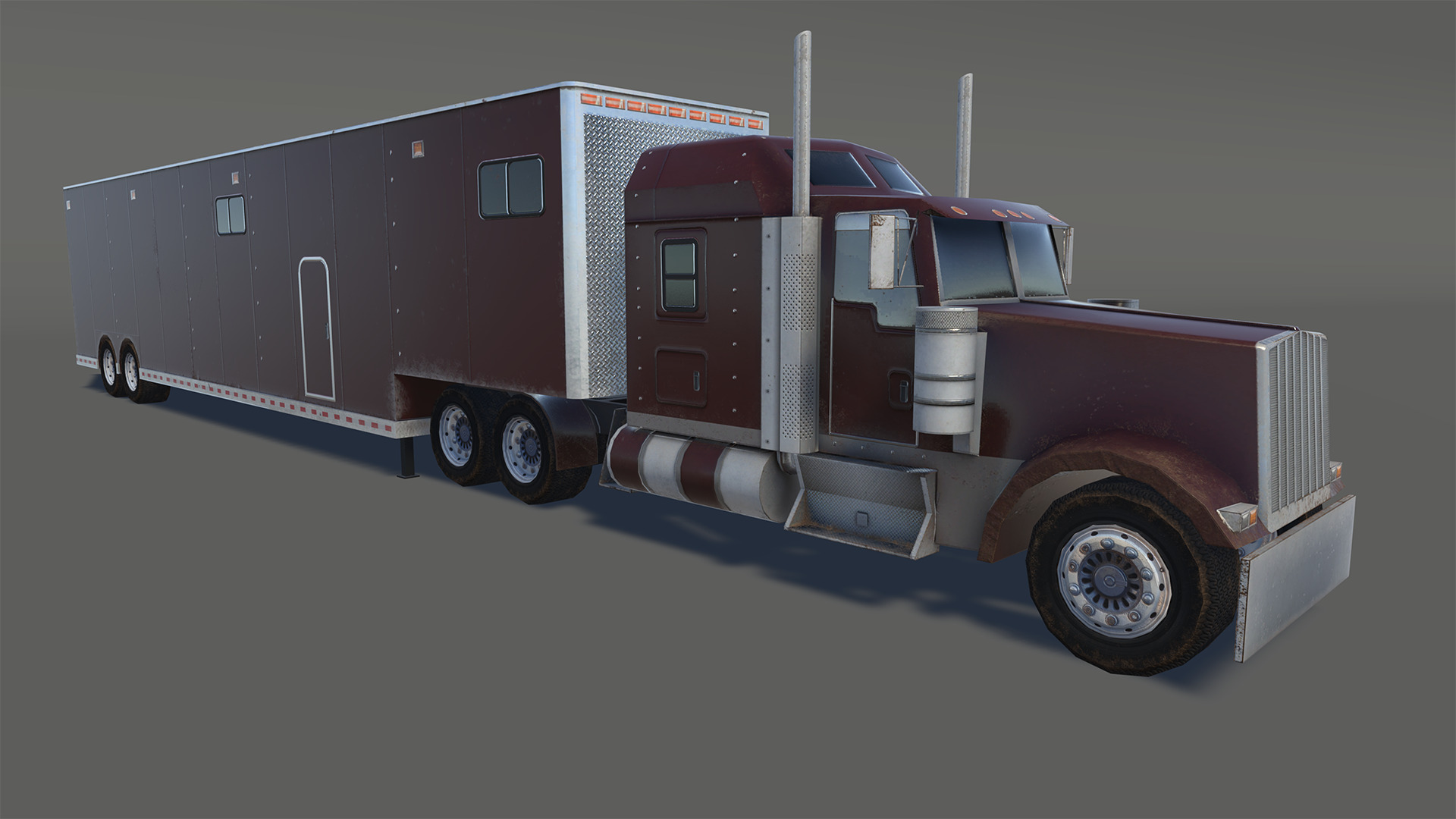 Transport Truck Low-poly 3D model_3