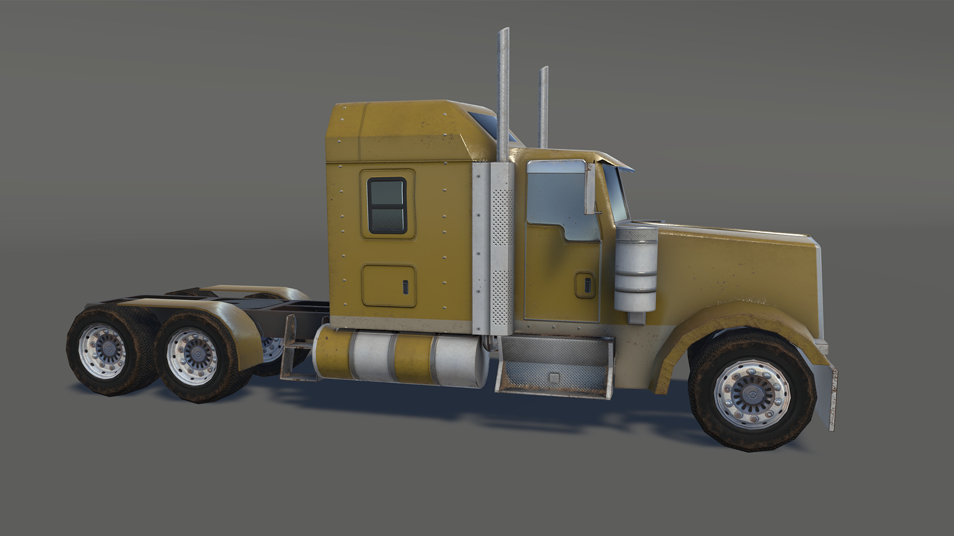 Transport Truck Low-poly 3D model_9