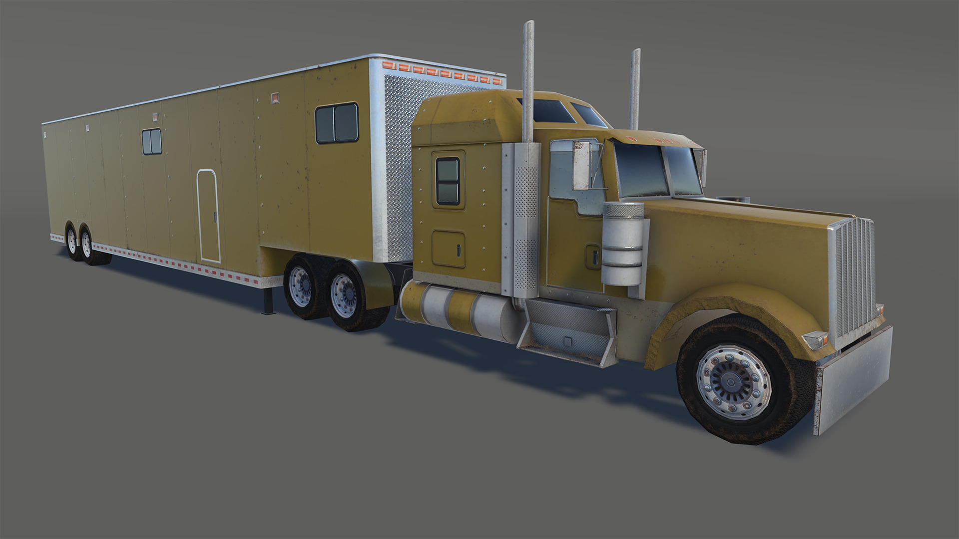 Transport Truck Low-poly 3D model_5