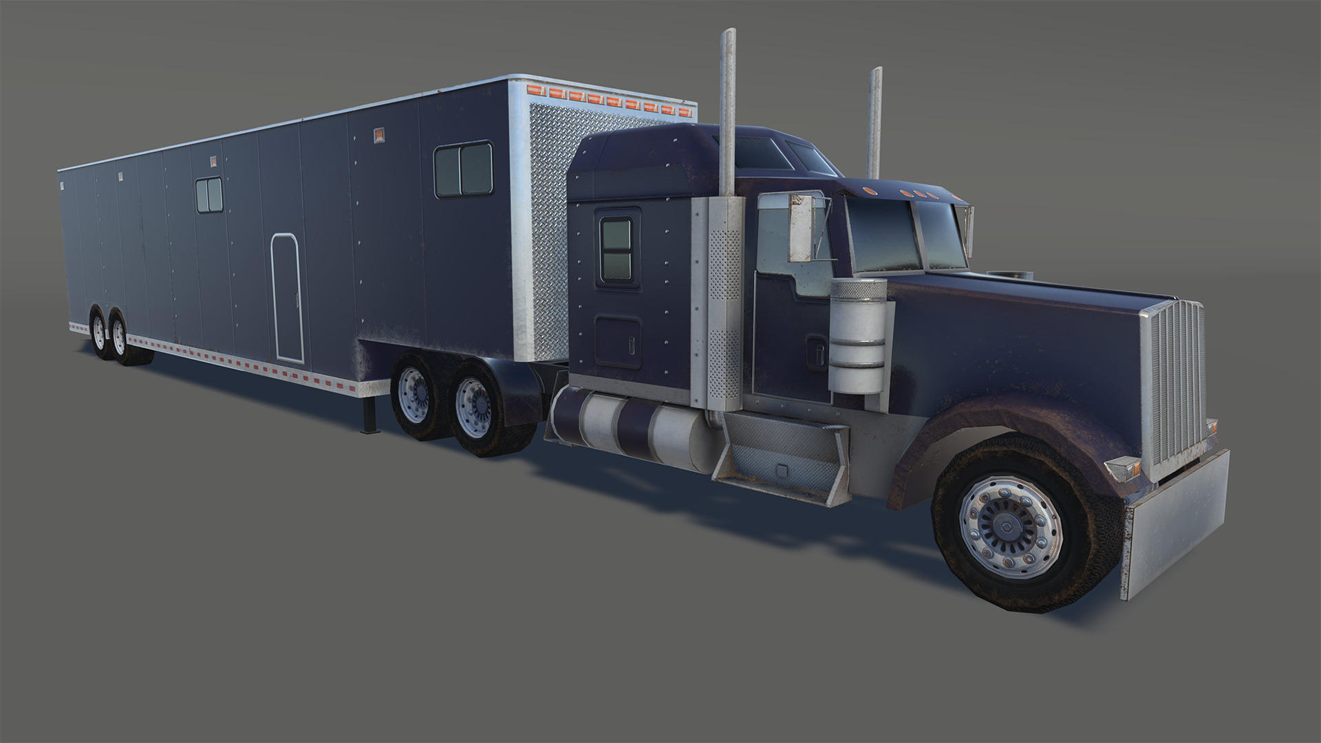 Transport Truck Low-poly 3D model_4