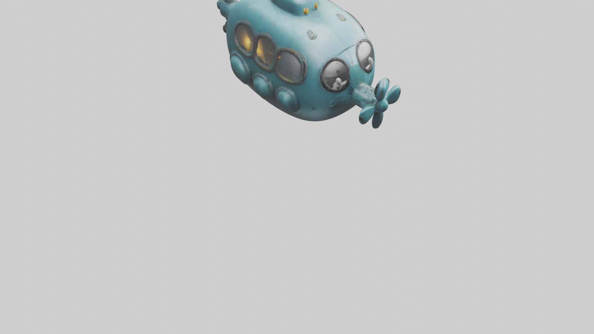 Cartoon Submarine model 3D model_6