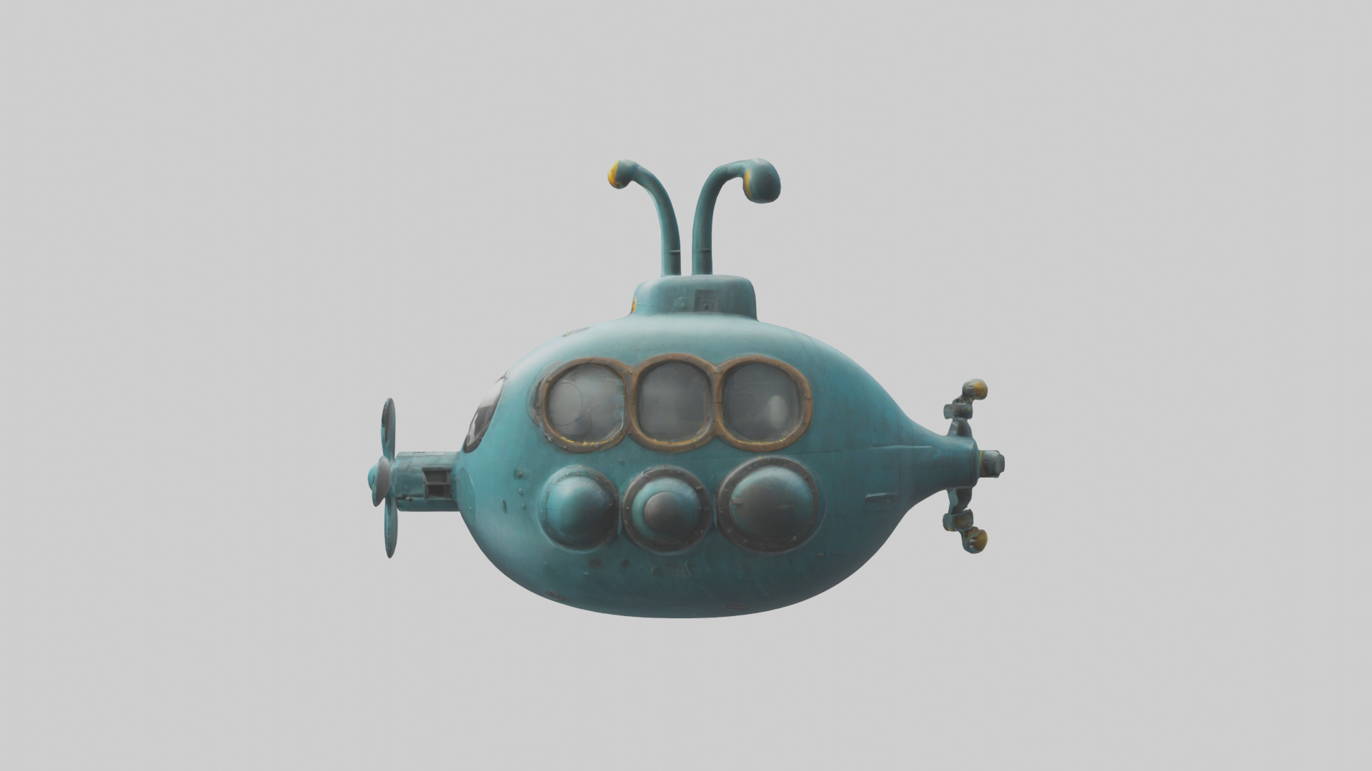 Cartoon Submarine model 3D model_12