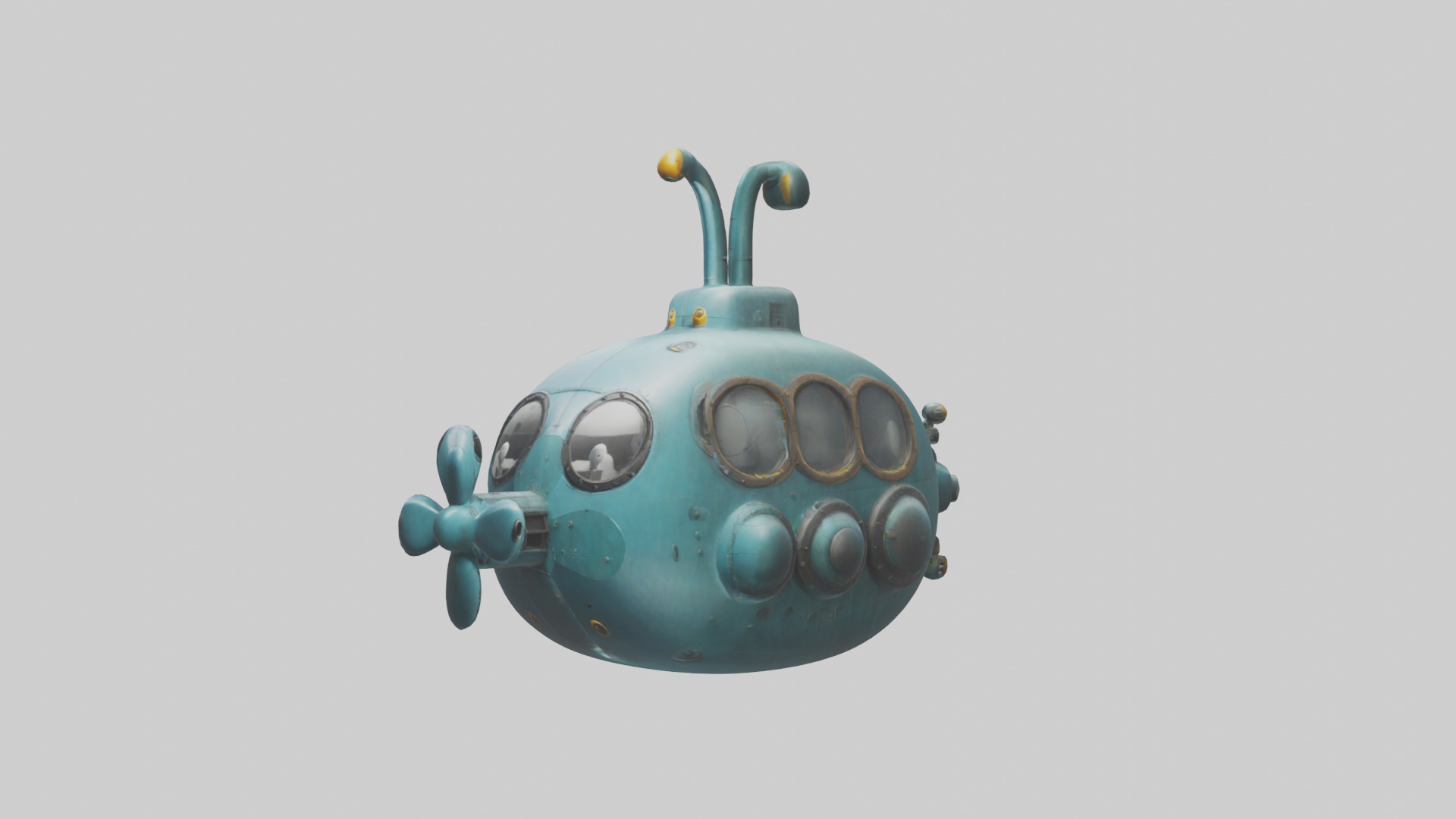 Cartoon Submarine model 3D model_10
