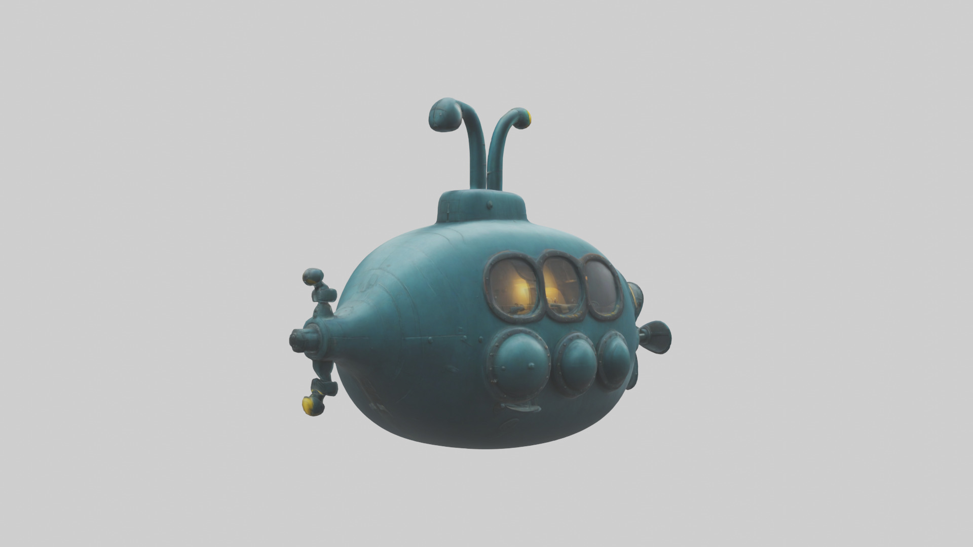 Cartoon Submarine model 3D model_2