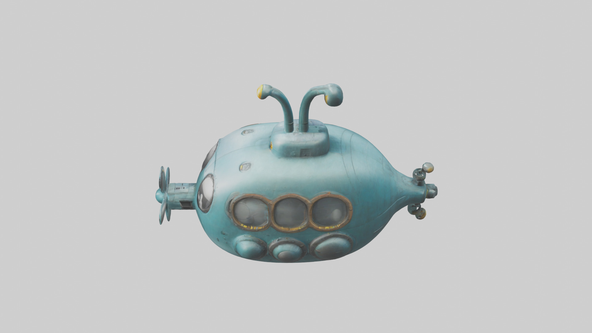 Cartoon Submarine model 3D model_17