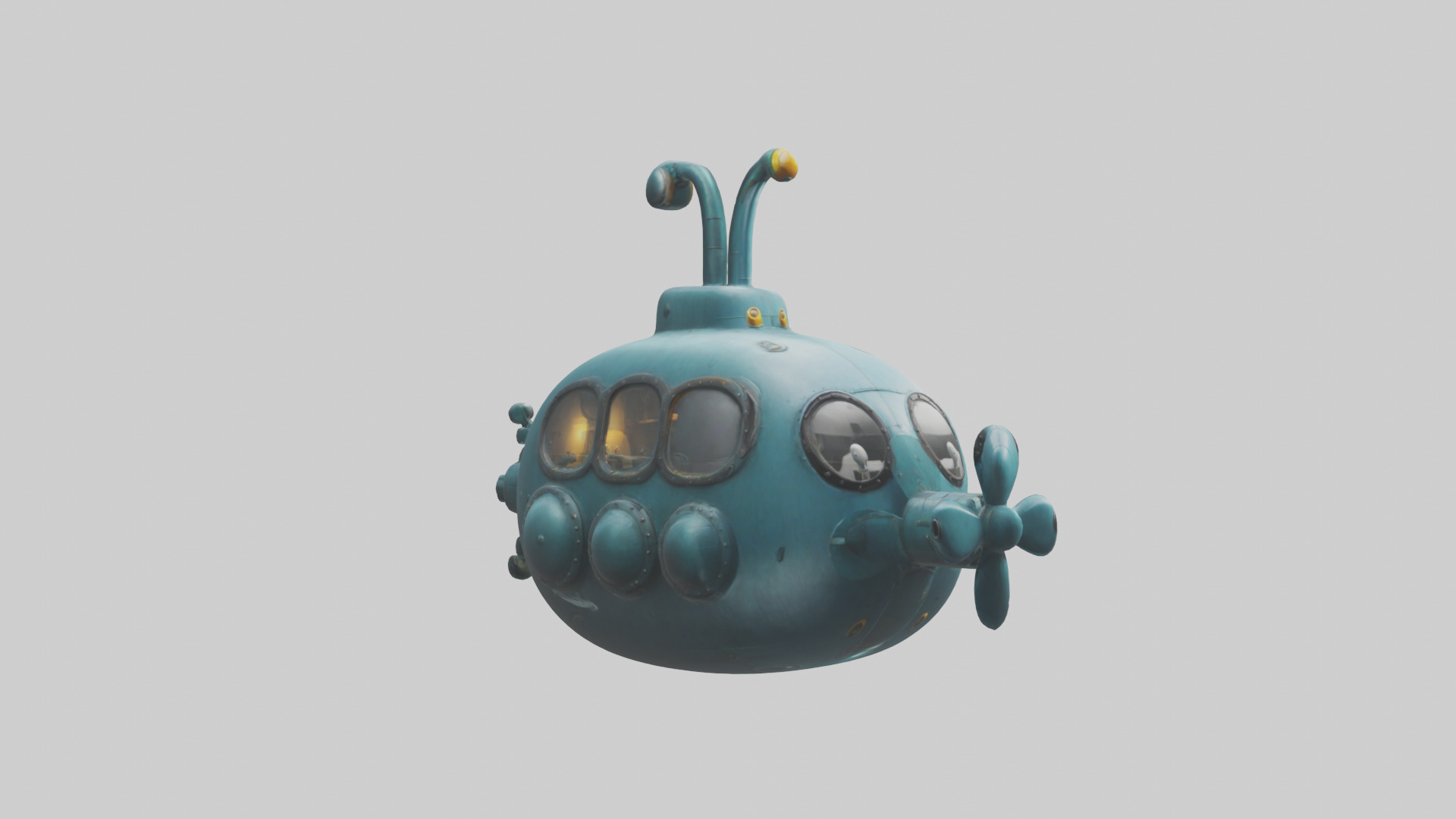Cartoon Submarine model 3D model_11